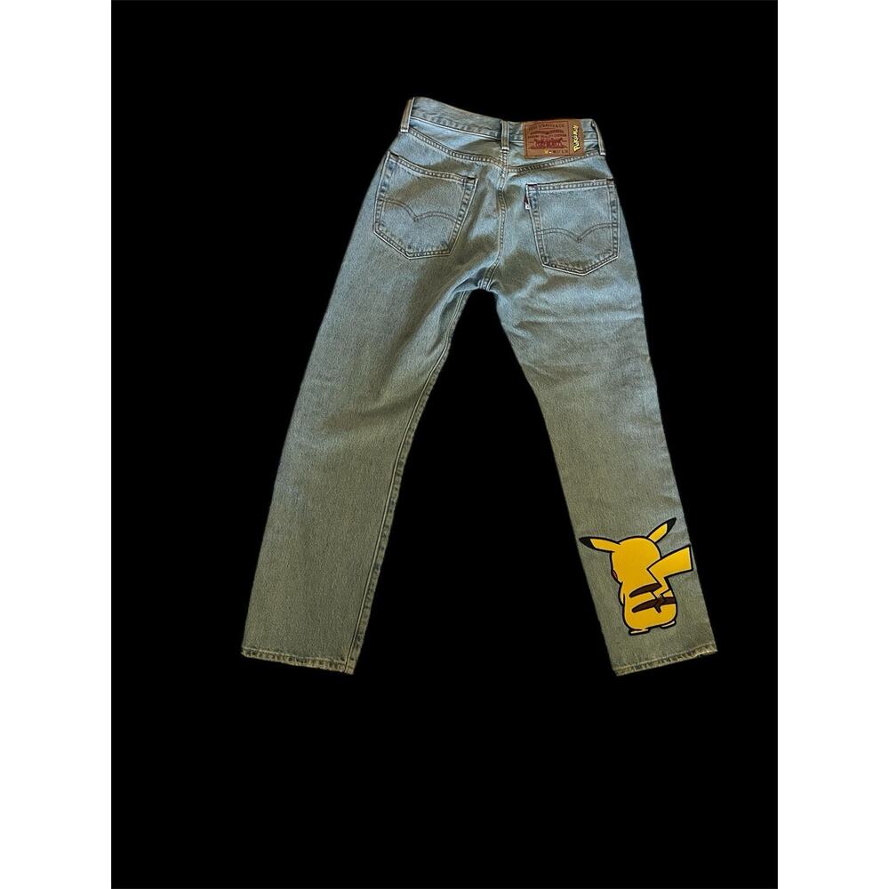 Levis Pokemon Jeans Mens 27 X 30 551 Z Loose Fit Straight Leg Pikachu